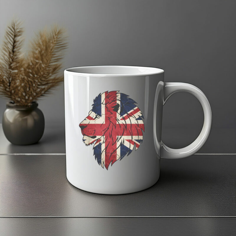 Union Jack Lion Head Graphic T-Shirt