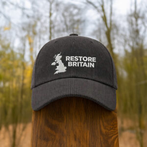 Vintage Restore Britain Embroidered Corduroy Hat