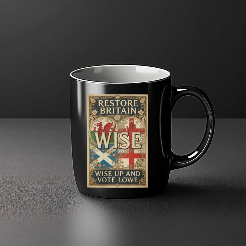 Wales. Ireland. Scotland. England. Wise Up and Vote Lowe Mug