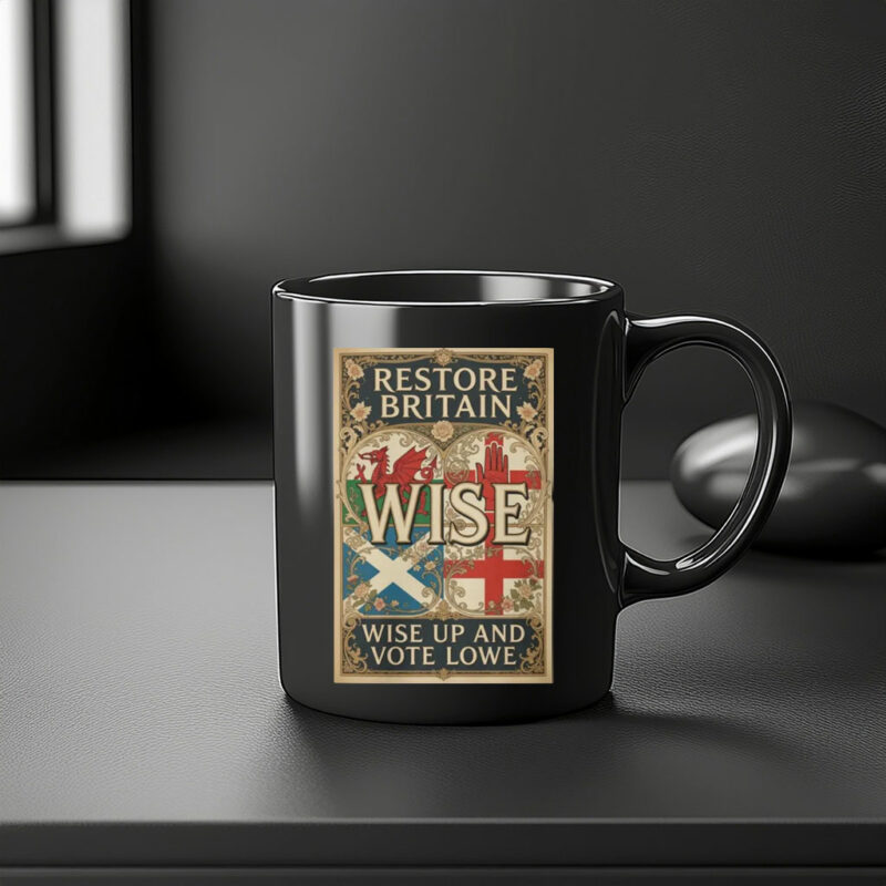 Wales. Ireland. Scotland. England. Wise Up and Vote Lowe Mug