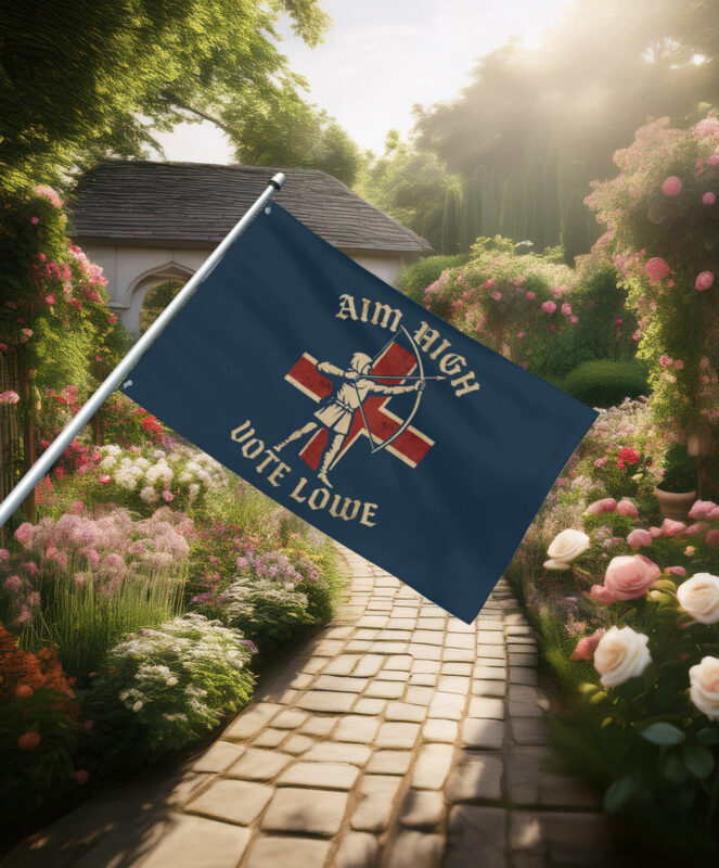 Aim High Vote Lowe Archer Flag