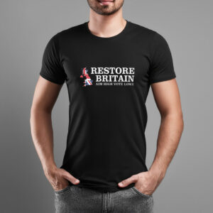 Aim High Vote Lowe Cotton Shirt Politics Party British Restore Britain T-Shirt