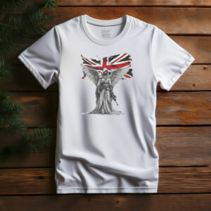 Angel with Distressed Union Jack T-Shirt