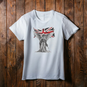 Angel with Distressed Union Jack T-Shirt