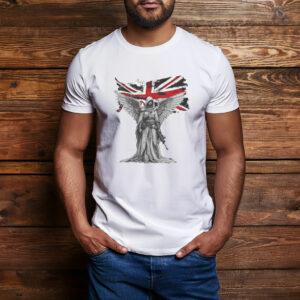 Angel with Distressed Union Jack T-Shirt