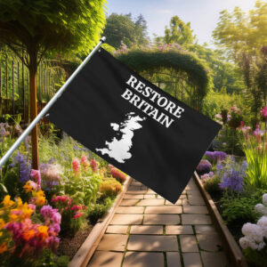 Bold Black Restore Britain Map Flag