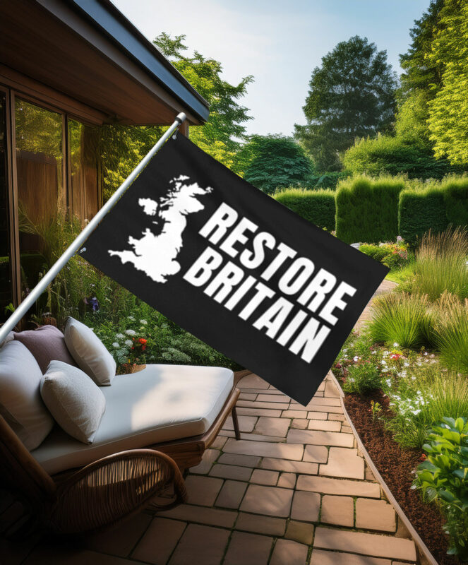 Bold Monochrome Restore Britain Statement Flag