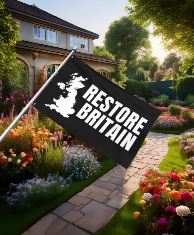 Bold Monochrome Restore Britain Statement Flag