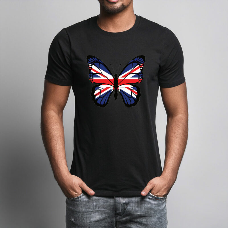 British Butterfly Patriotic T Shirt