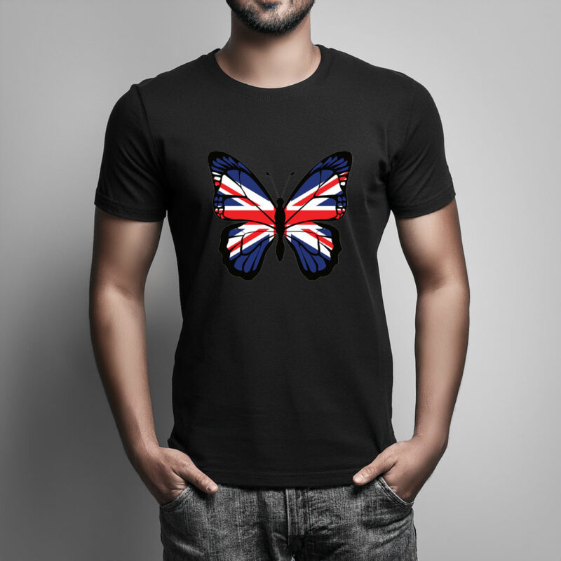 British Butterfly Patriotic T Shirt
