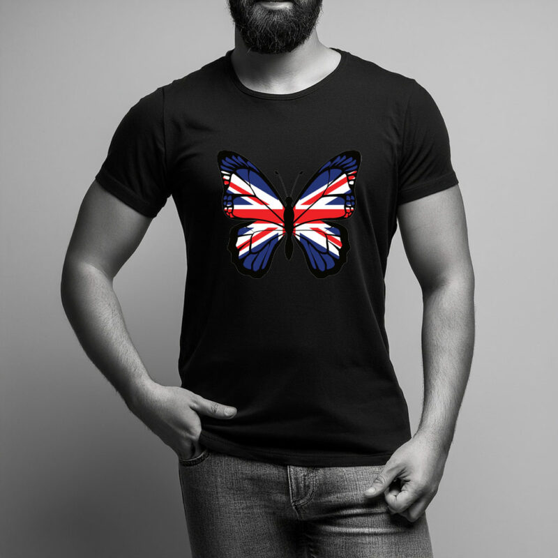 British Butterfly Patriotic T Shirt