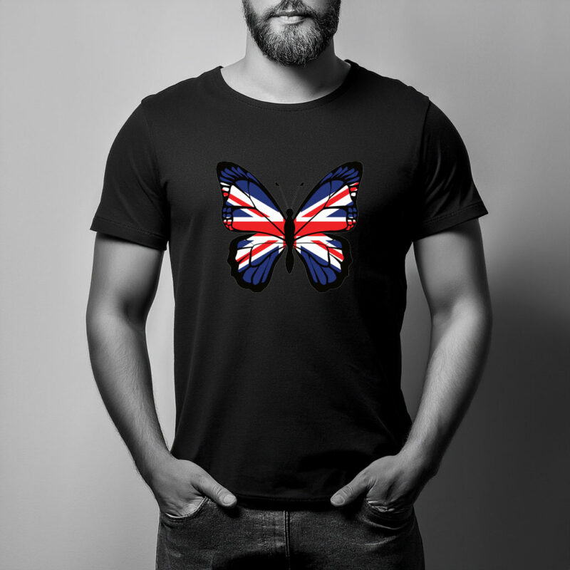 British Butterfly Patriotic T Shirt