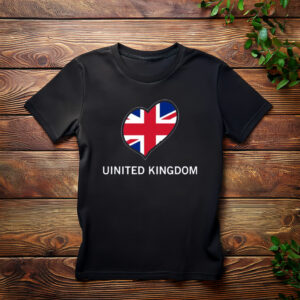 British Pride Graphic Jumper United Kingdom Flag Heart T-Shirt