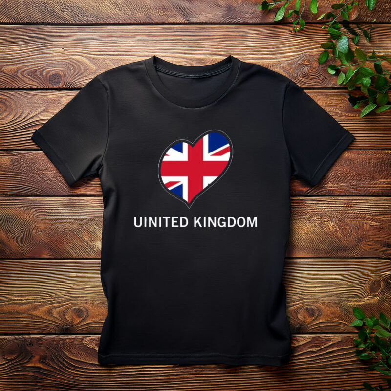 British Pride Graphic Jumper United Kingdom Flag Heart T-Shirt
