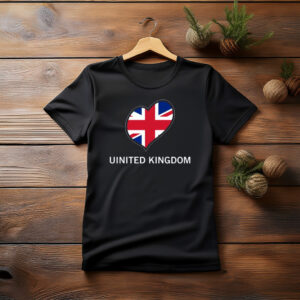 British Pride Graphic Jumper United Kingdom Flag Heart T-Shirt