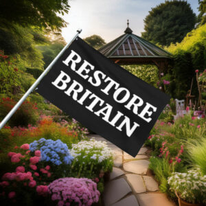 Classic Black Restore Britain Text Flag