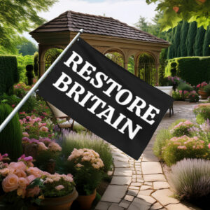 Classic Black Restore Britain Text Flag