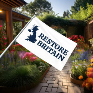 Classic Blue Restore Britain Outline Flag