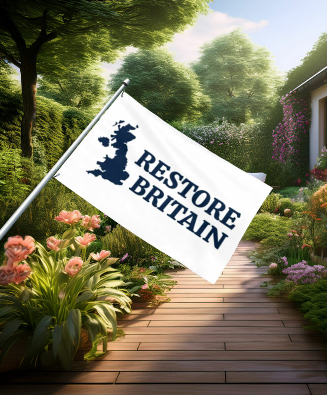 Classic Blue Restore Britain Outline Flag