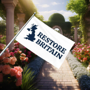 Classic Blue Restore Britain Outline Flag