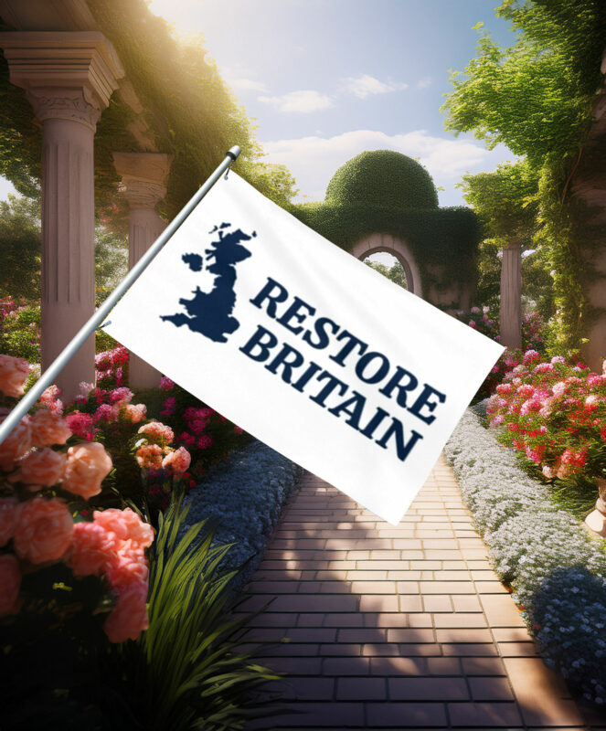 Classic Blue Restore Britain Outline Flag