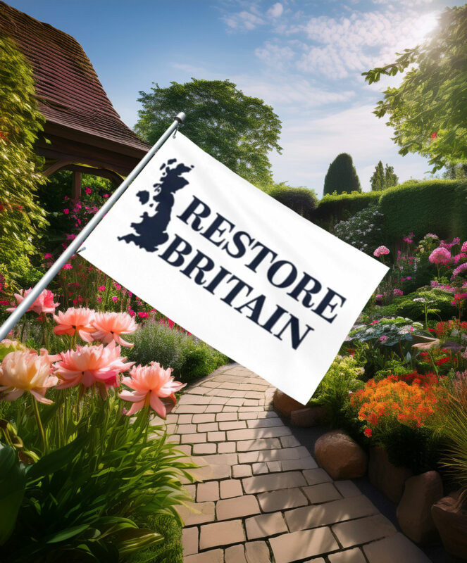 Classic Restore Britain Navy Map Flag