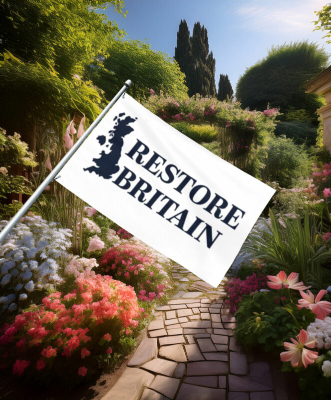 Classic Restore Britain Navy Map Flag