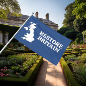 Clean Blue Restore Britain Minimal Map Flag