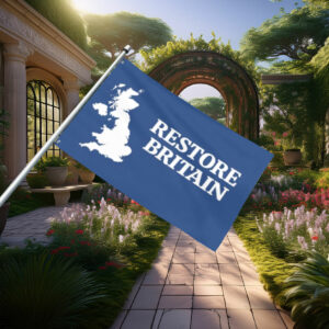 Clean Blue Restore Britain Minimal Map Flag