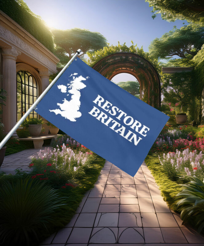Clean Blue Restore Britain Minimal Map Flag