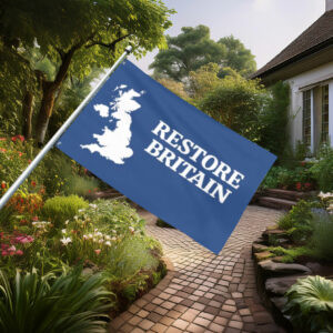 Clean Blue Restore Britain Minimal Map Flag