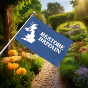 Clean Blue Restore Britain Minimal Map Flag