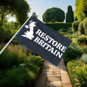 Dark Blue Restore Britain Minimal Map Flag
