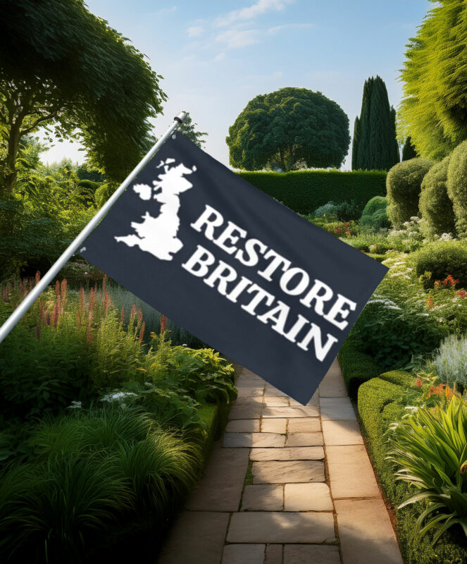 Dark Blue Restore Britain Minimal Map Flag