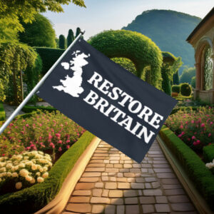 Dark Blue Restore Britain Minimal Map Flag