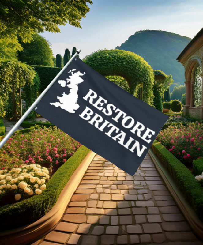 Dark Blue Restore Britain Minimal Map Flag