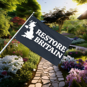 Dark Blue Restore Britain Minimal Map Flag