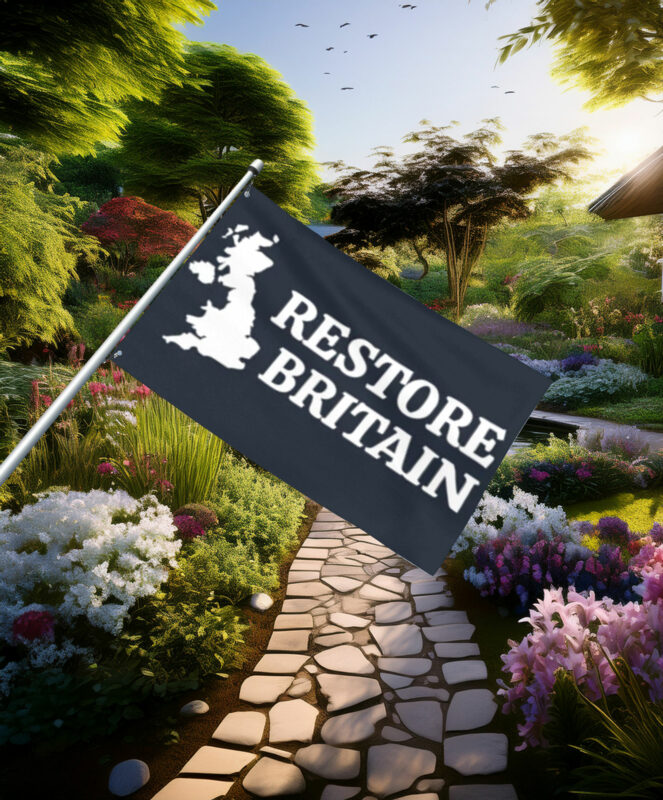 Dark Blue Restore Britain Minimal Map Flag