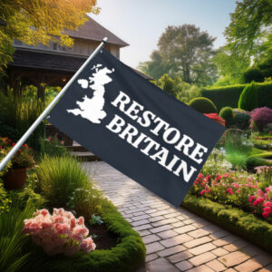 Dark Blue Restore Britain Minimal Map Flag