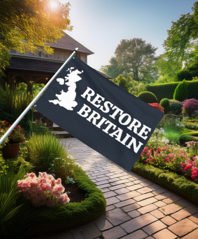 Dark Blue Restore Britain Minimal Map Flag