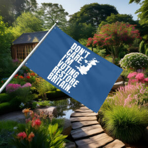 Don't Care I'm Voting Restore Britain Blue Flag
