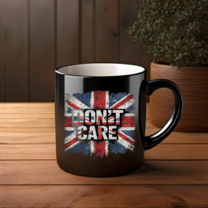 Don’t Care Union Jack Graphic Mug