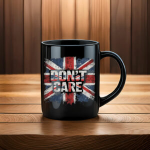 Don’t Care Union Jack Graphic Mug