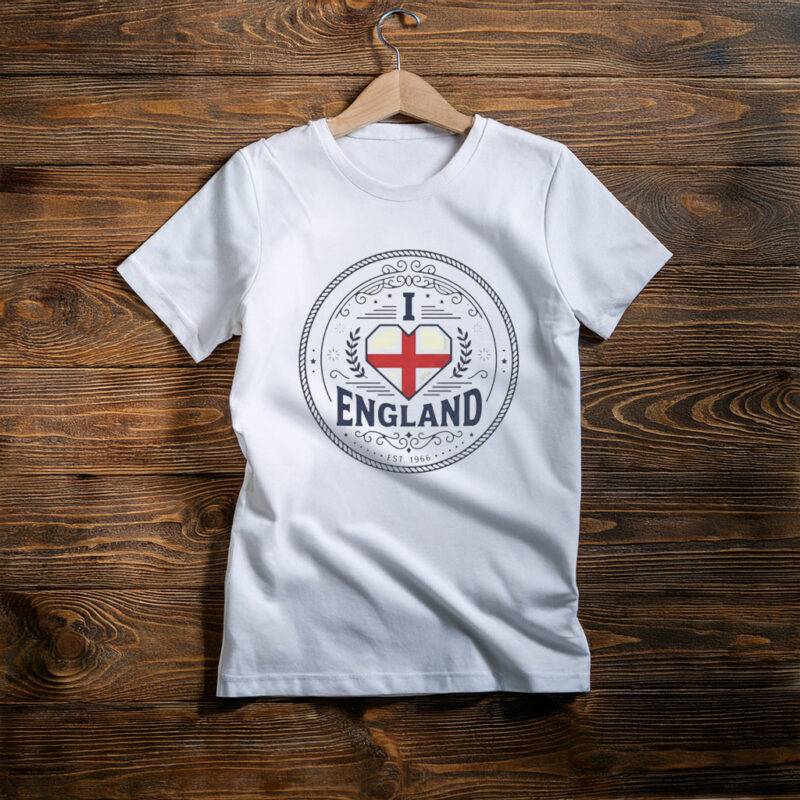 England Flag Crest I Heart England T-Shirt