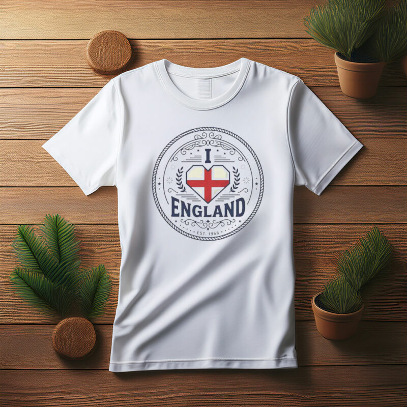 England Flag Crest I Heart England T-Shirt