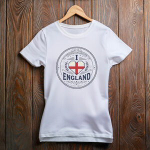 England Flag Crest I Heart England T-Shirt