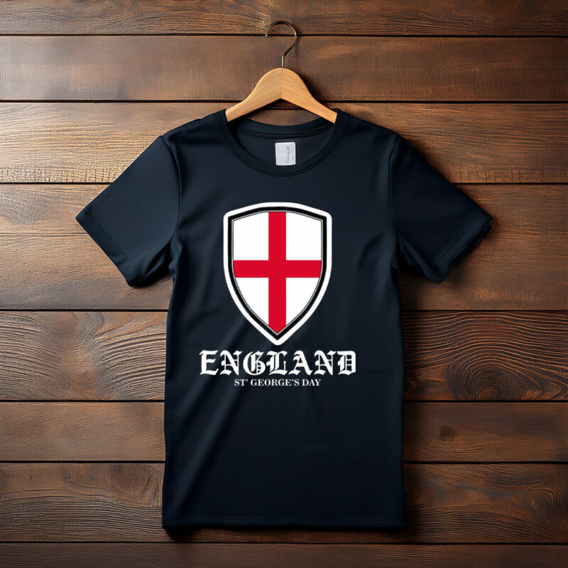 England Flag Tee St. George's Day England Shield T-Shirt