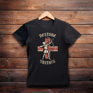 English Longbow Archer Restore Britain Montage T-Shirt