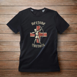 English Longbow Archer Restore Britain Montage T-Shirt