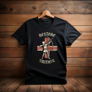 English Longbow Archer Restore Britain Montage T-Shirt